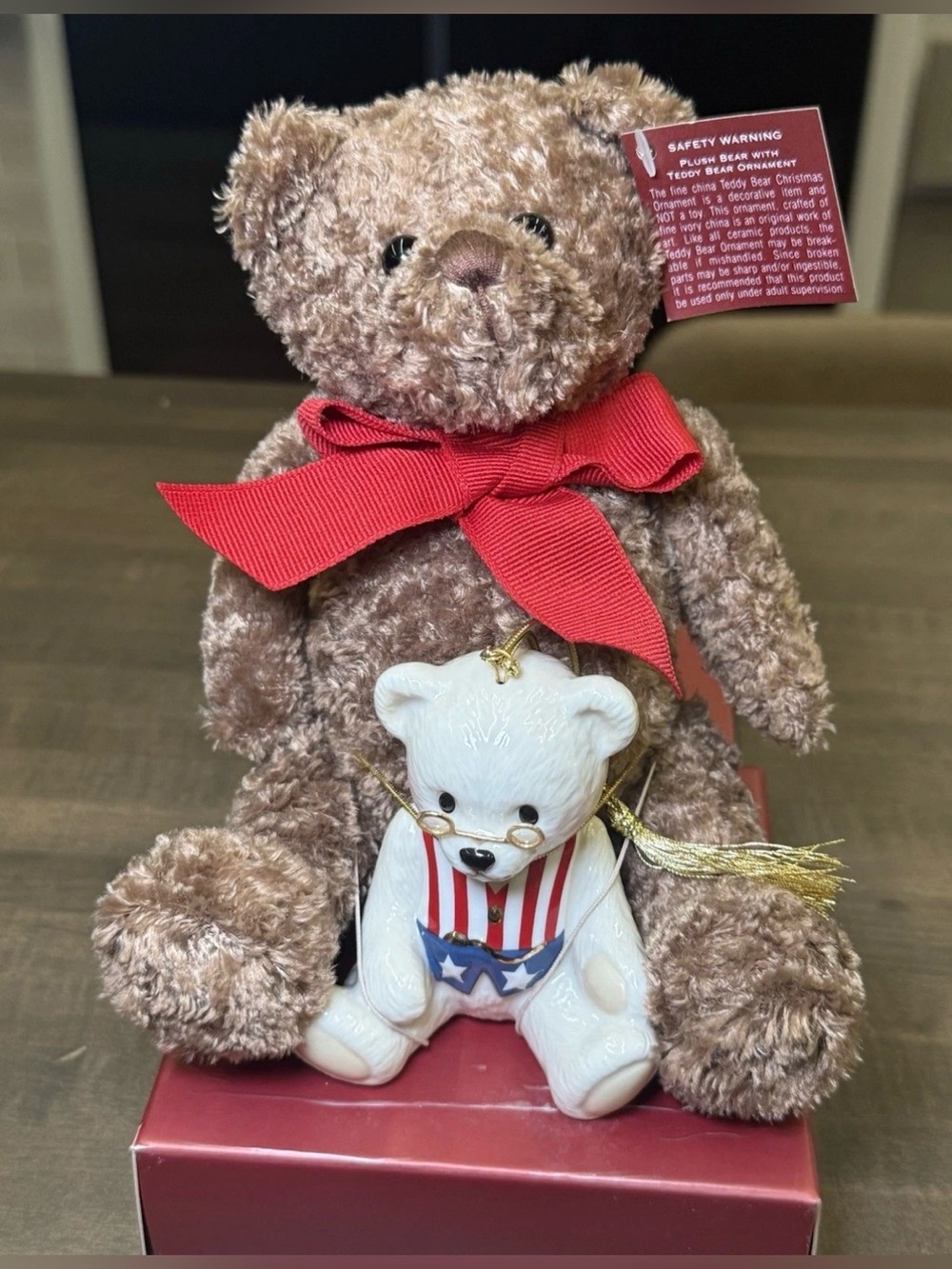 Lenox American Bear 100th Anniversary Boxed
Set Plush + Porcelain Teddy Ornament